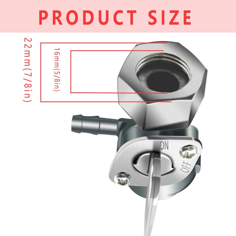 Sofo Generator Female Fuel Petcock Shut Off Valve M16x1.5mm with Fuel Strainer for Predator 4000 6500 8750 9000 for Honda EB5000 EB6500 EG4000 for Generac GP5500 GP6500 GP8000E Generator Gas Tank Switch - Image 2
